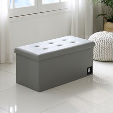 bonbebe 立方體板凳收納箱, 灰色