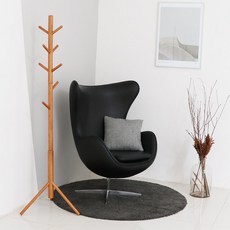 고무나무 삼각 원목 스탠드 옷걸이, 브라운