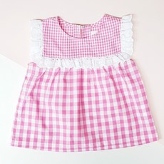 amareillael 以色列女童水手領無袖格紋襯衫