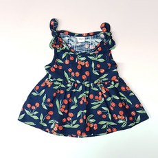 amareillael 以色列女童肩帶櫻桃圖案襯衫