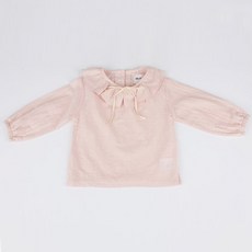 amareillael 以色列女童領口荷葉邊緞帶主教袖襯衫