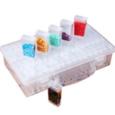 Bling Bling 64格串珠裝飾材料收納盒, 單一顏色, 1個