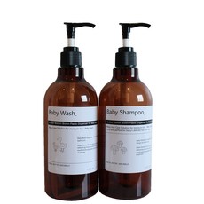 浴室分裝瓶 嬰兒洗髮精+沐浴露, 混色, 1套