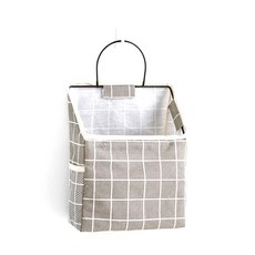 콩 Klivinghome 걸이형 수납바구니, 체크 그레이, 1개