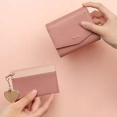 D.LAB Elin三折中夾 + 拼色卡夾 + 愛心鑰匙圈套組