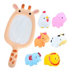 Let's Toy 長頸鹿和動物朋友沐浴玩具 7 件套, 混色