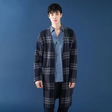 Liberclassy 男士提花格紋長款開衫 LGS51403