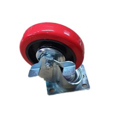 엘카 우레탄 수레바퀴 회전형 브레이크 12.3cm, 1개