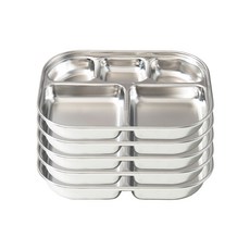 不鏽鋼霧面3格餐盤, 單色, 5入