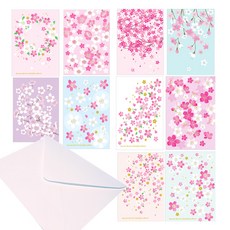 櫻花明信片 100張+信封 100個, 混色, 1套