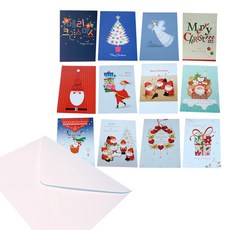 聖誕節明信片 12種*5張+信封 60個, 混色, 1套