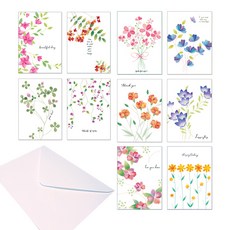 野花明信片 10種*10入+信封 100入, 混色, 1套