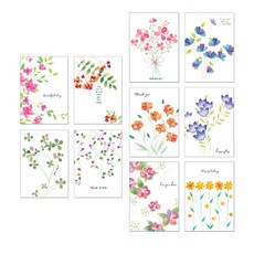 野花明信片 10種*10入, 混色, 1套