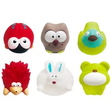 Budsia 動物造型水槍 貓頭鷹朋友款 3入+兔子朋友款 3入, 混色