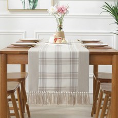 Ants 北歐蘇格蘭格紋桌旗, 灰色, 38 x 180 cm