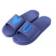 Ilovehome I Love You 情侶愛心浴室拖鞋 海軍藍, 1個