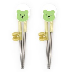 Dailylike BonBon 兒童不鏽鋼學習筷, 03 酪梨, 2雙