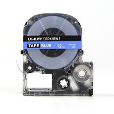 모든잉크샵 엡손 SD12B 호환 라벨테이프 12mm, 파랑바탕 + 흰색글자
