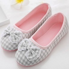 蝴蝶格紋室內鞋, 灰色