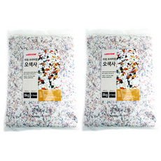 LEECOM 高級五色砂底砂 3~5mm 8kg, 2個, 混合色