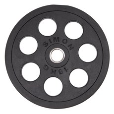 사이먼스포츠 7홀 중량 고무원판, 15kg, 1개, 블랙