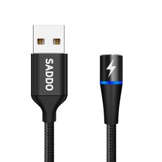 사또 마그네틱 고속충전 케이블, 2m, 블랙, 1개