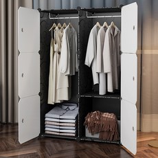 가팡 북유럽 빈티지 틈새 옷장 A, 블랙