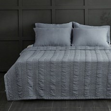 La Pomme 線條絎縫人造絲夏季涼被, Charcoal Navy