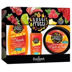 tutti Frutti 水蜜桃芒果身體護理 3件組 沐浴乳+身體乳+磨砂膏, 1組