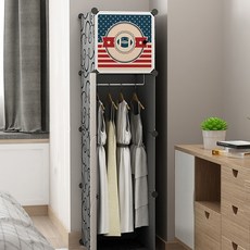 가팡 북유럽 빈티지 틈새 옷장 I, 블랙