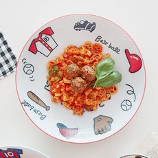 運動印花兒童餐盤, 棒球款(紅色), 2入