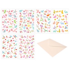 童話明信片 6種*17入+信封 102入, 混色, 1套