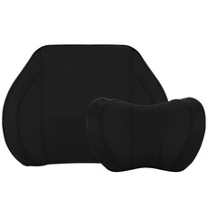 URBAN CAR 車用記憶棉頸枕 + 腰枕套組, 黑色