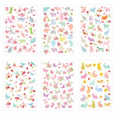 童話明信片 6款 x 17入, 混合顏色, 1套