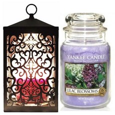 洋基蠟燭大爵士 + 滾動蠟燭加熱器 + 燈泡 2 件套, 溫暖（黑色），蠟燭（丁香花）