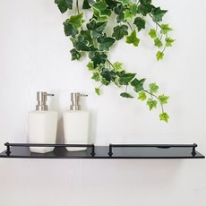 人造大理石一字型置物架, 黑色的