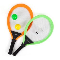 韓國 iWANNA Playminton 球拍 橘色 + 綠色 球 3件組, 單一商品, 1套