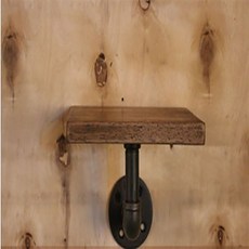 in-pipe 水管實木壁架 BS300, 深灰色 + 橡膠木, 1層