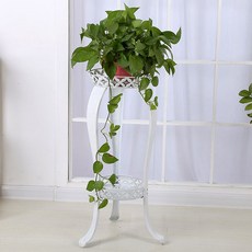 復古雙層白色花盆架, 2層, 白色