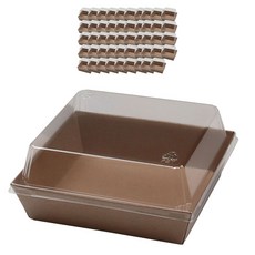 PACKAGE HERO 牛皮紙托盤便當盒附蓋組 5號, 50入, 1個