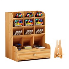 DIY多功能收納架 抽屜型+手機架, 棕色, 1組