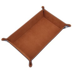 Kong K Items 皮革長方形可折疊多用途托盤, 棕色, 1個