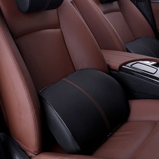 DANIKA 優質車用記憶泡棉皮革腰部靠墊 YO-001, 黑色