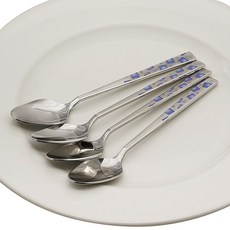 Table Art 藍色方形茶匙, 混色, 4個