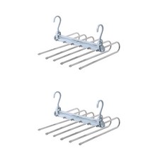 Yumse空間活用褲子衣架, 藍色, 2個