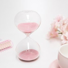 寬玻璃沙漏 15分鐘 TP205, 粉色的