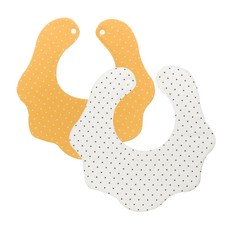 AVAUMA 圍兜 2入, 白色+芥末黃, 1組