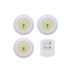 유커머스 인테리어 간접조명 계단 주방 램프2단계 밝기 타이머기능 3구 LED 램프 + 리모콘 세트, 1개
