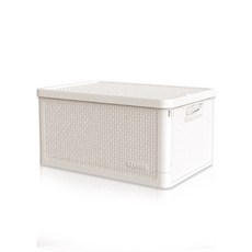 Livens 折疊收納箱, 象牙白, 1組