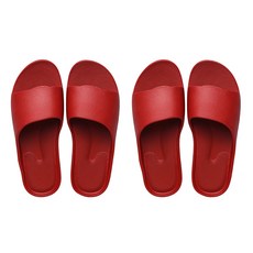 Block Mart 輕便浴室拖鞋 紅色, 2個